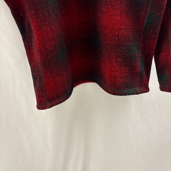 The North Face Buffalo Plaid Fleece 1/2 Zip Pullover Jacket Sz M Black Red Men - Picture 6 of 8